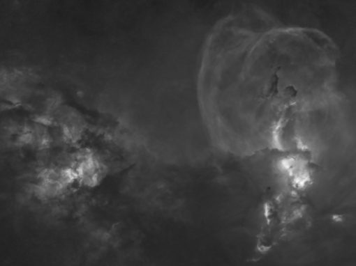 NGC 3603 and 3581 in Black and White